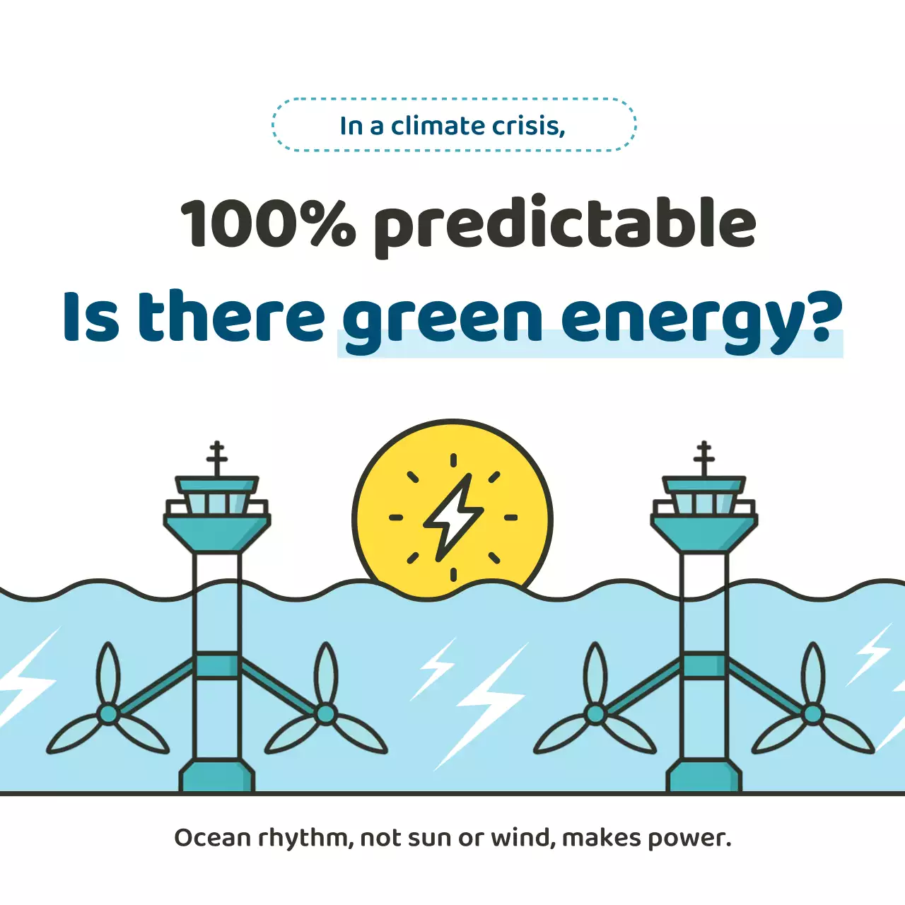 pengumuman energi modern berwarna teal