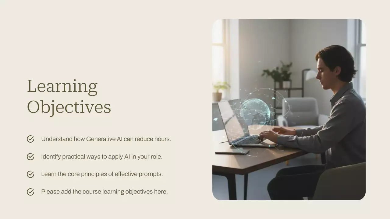 베이지색 현대 AI 강좌 발표