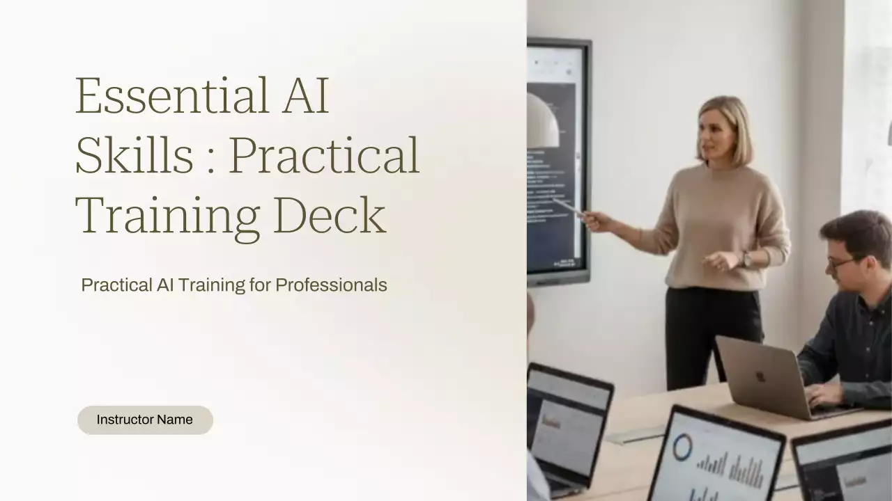 Bài thuyết trình khóa học AI hiện đại màu be