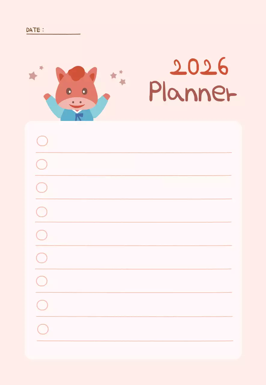 핑크 아기자기한 심플 다이어리 플래너