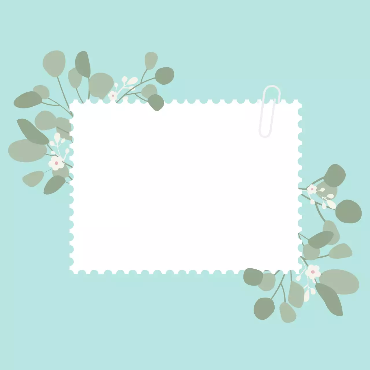 민트 심플 엽서 디자인