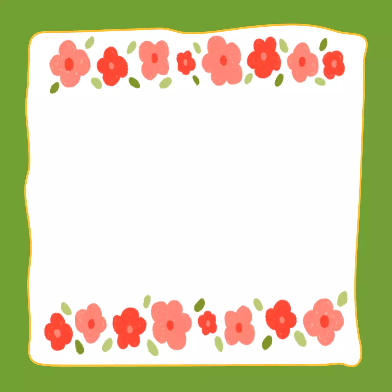 연두 아기자기한 꽃 프레임