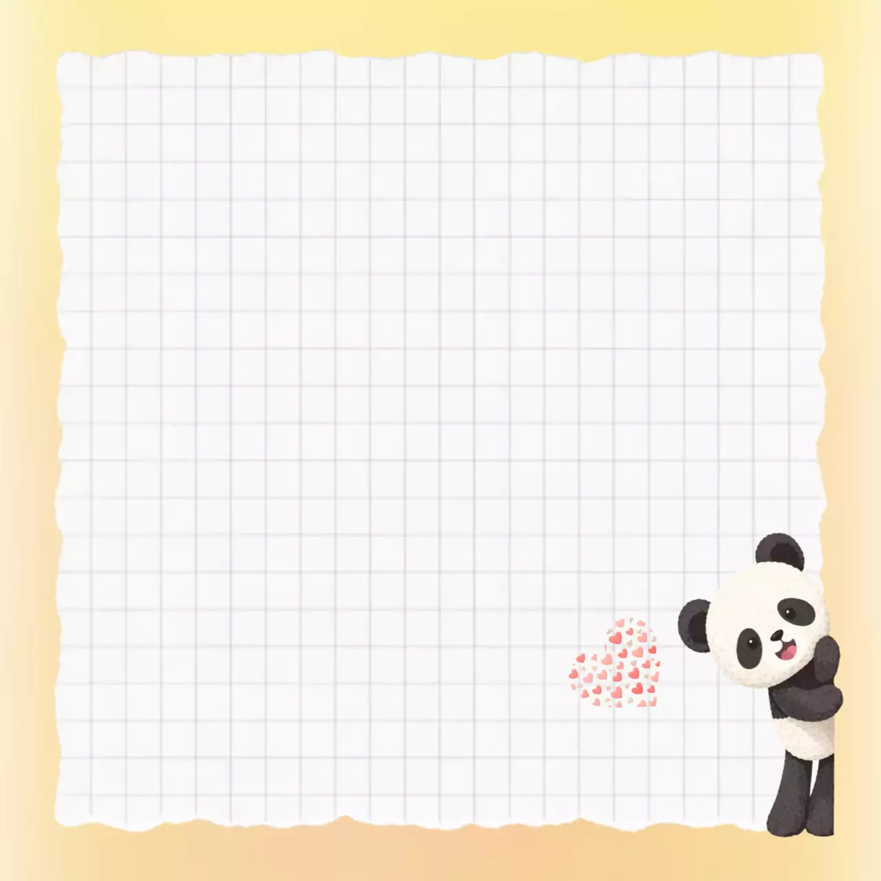 노랑 아기자기한 팬더 노트