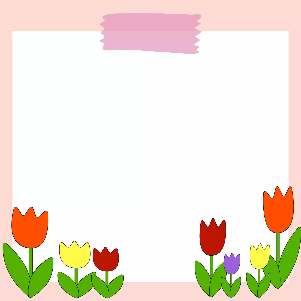 빨간색 귀여운 튤립 노트