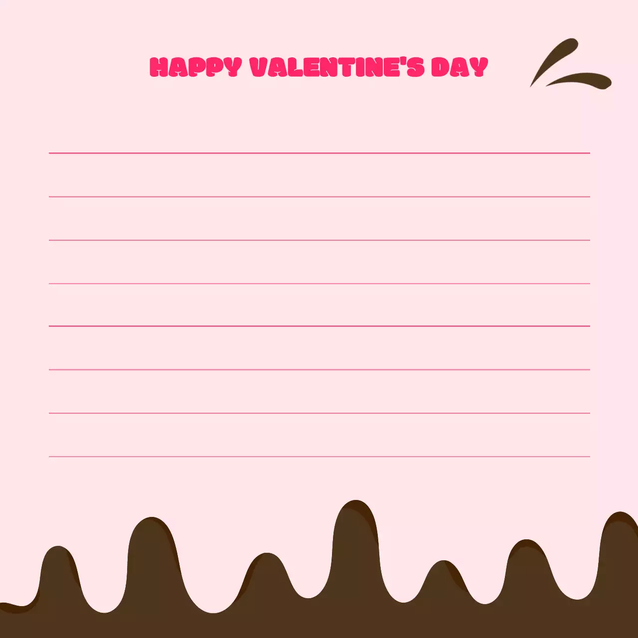 핑크 아기자기한 발렌타인데이 엽서