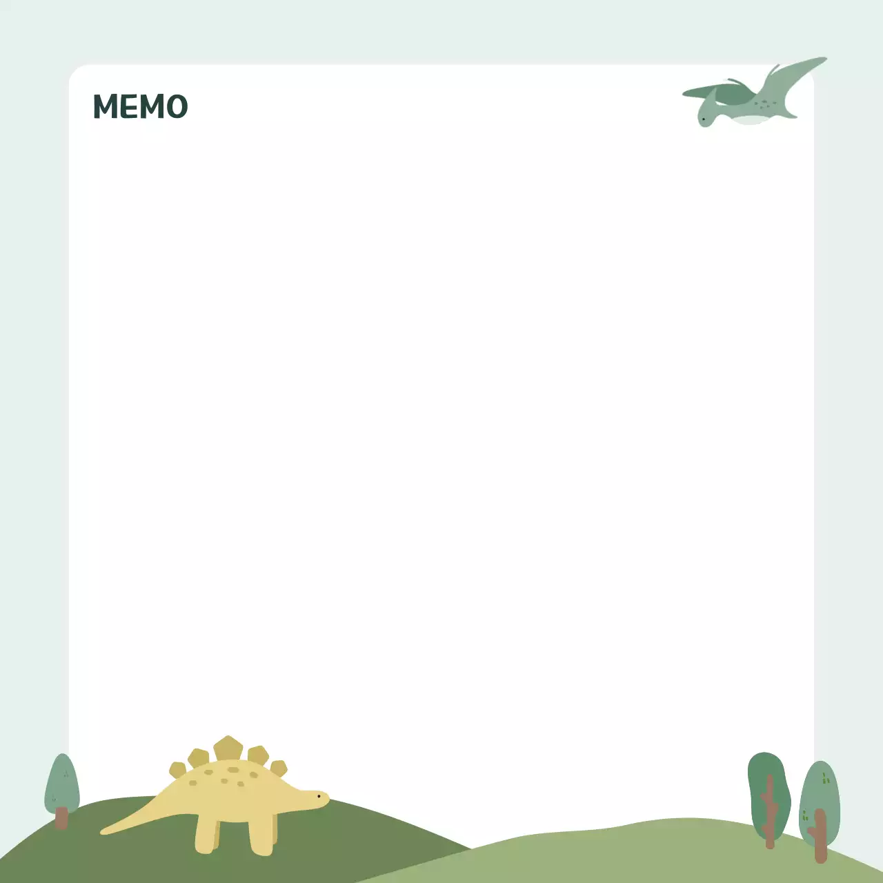 연두 심플 공룡 기록지