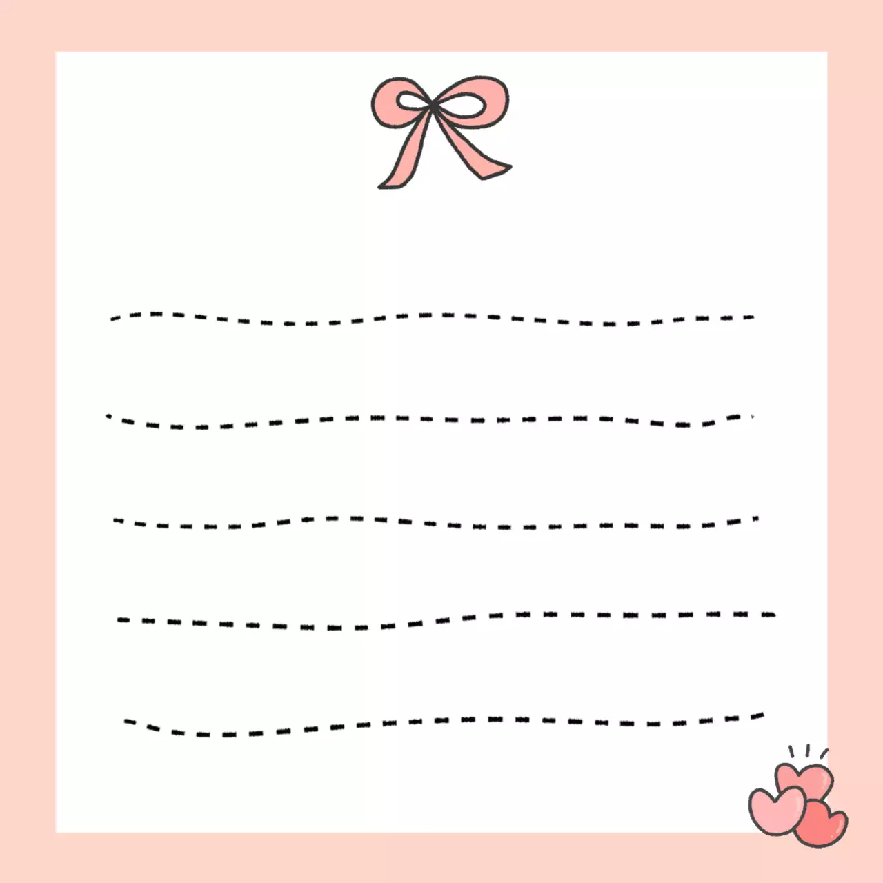 핑크 아기자기한 메모지