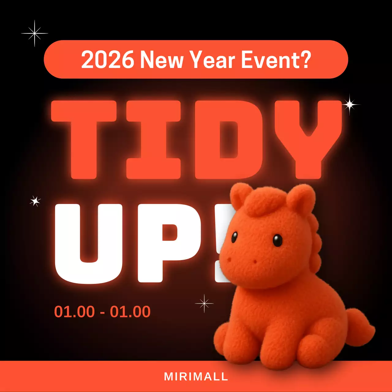 anúncio de evento em negrito laranja