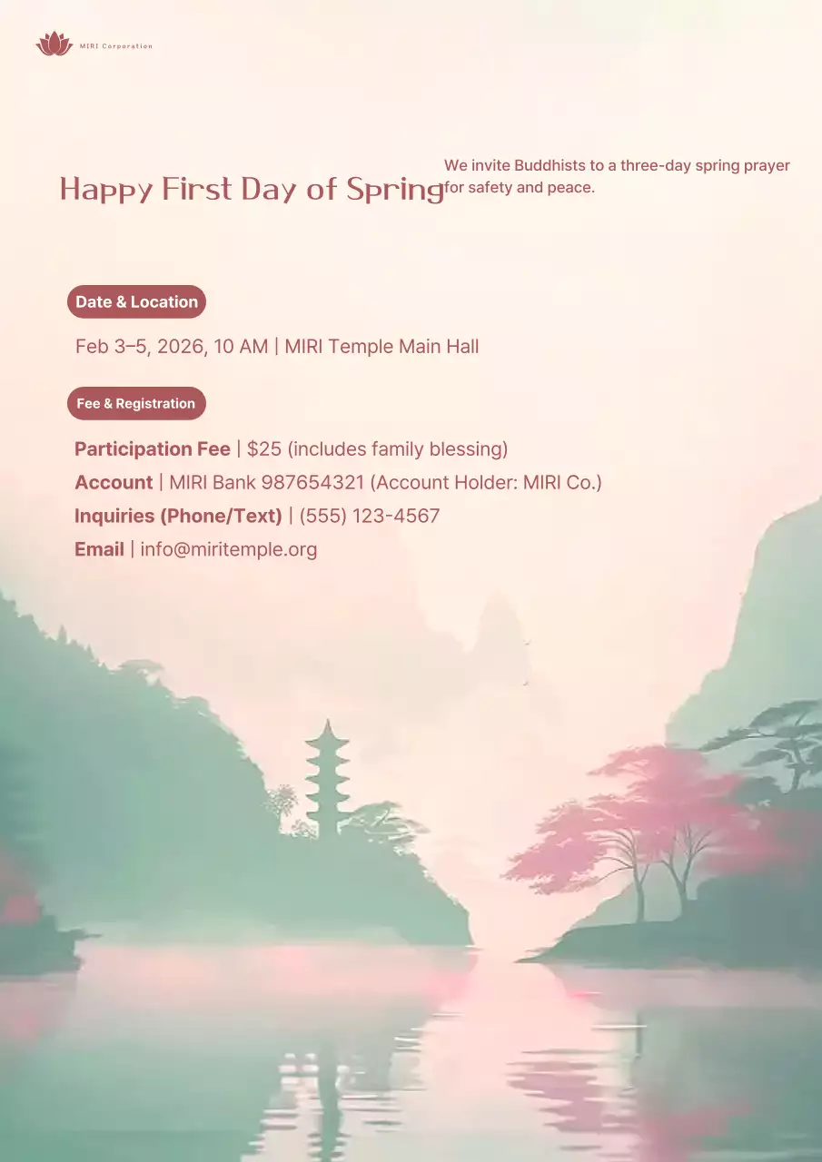 Pink Traditional Event Guide