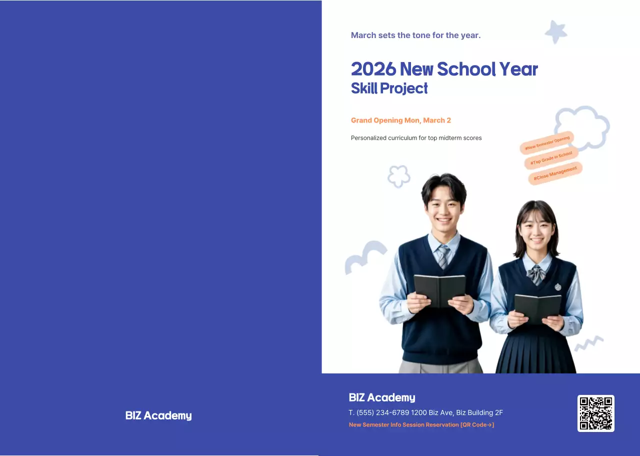 Chương trình khuyến mãi tuyển sinh sinh viên hiện đại màu xanh dương