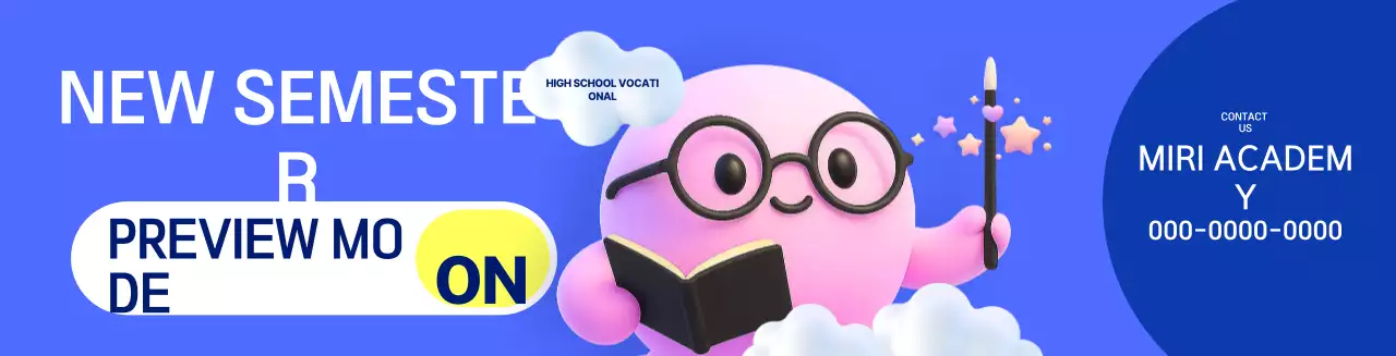 Blue Cute Educational Advertisement