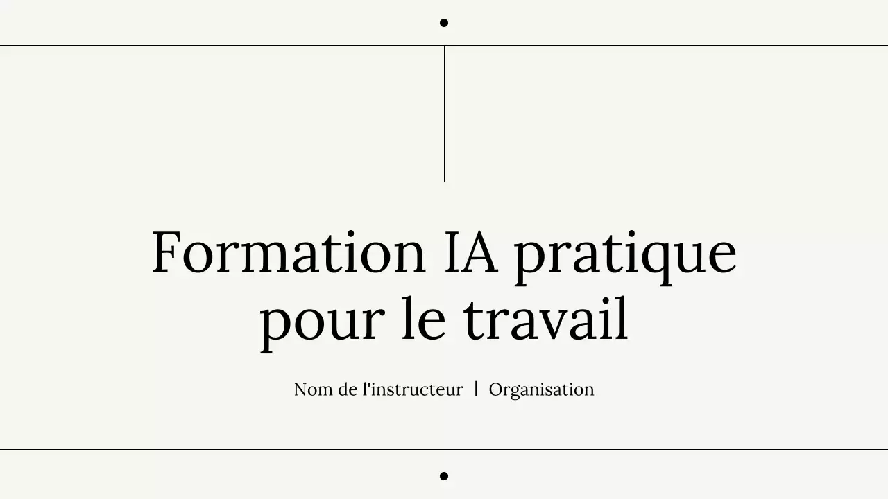 Présentation du cours d'IA pour professionnels blancs
