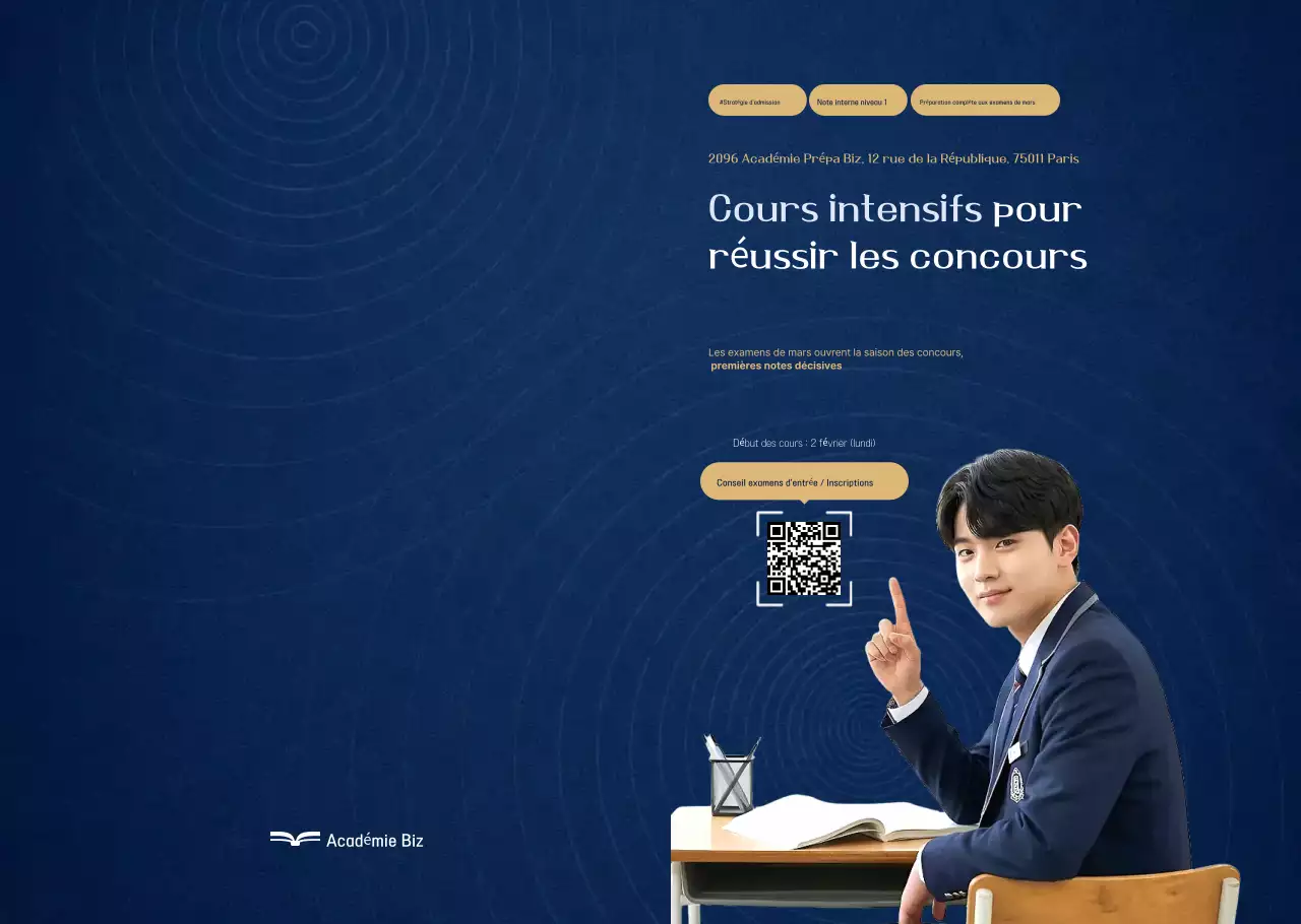 Promotion de recrutement de stagiaires modernes bleu marine