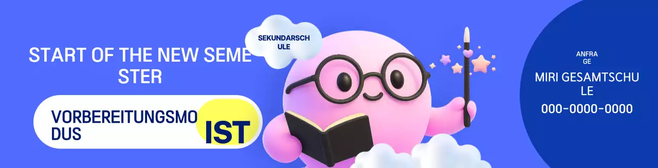 Niedliche, lehrreiche Werbung in Blau