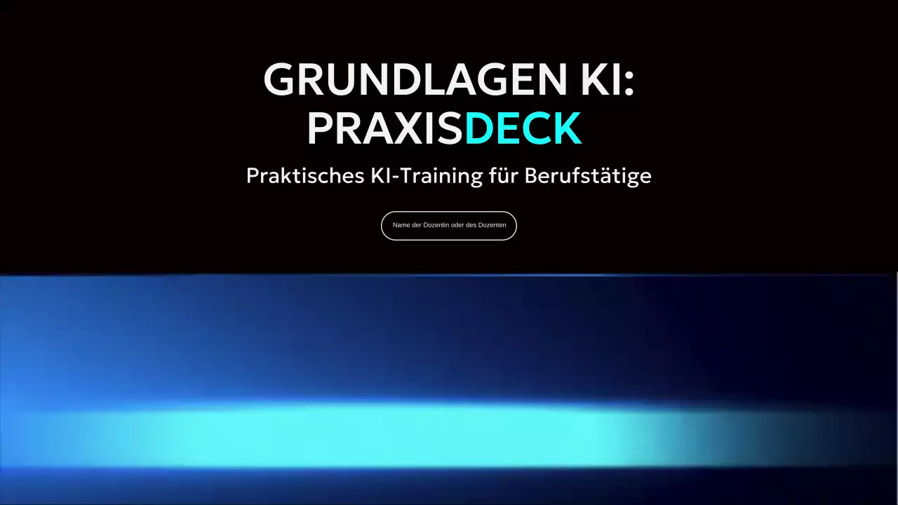 Präsentation des Blue Modern AI-Kurses