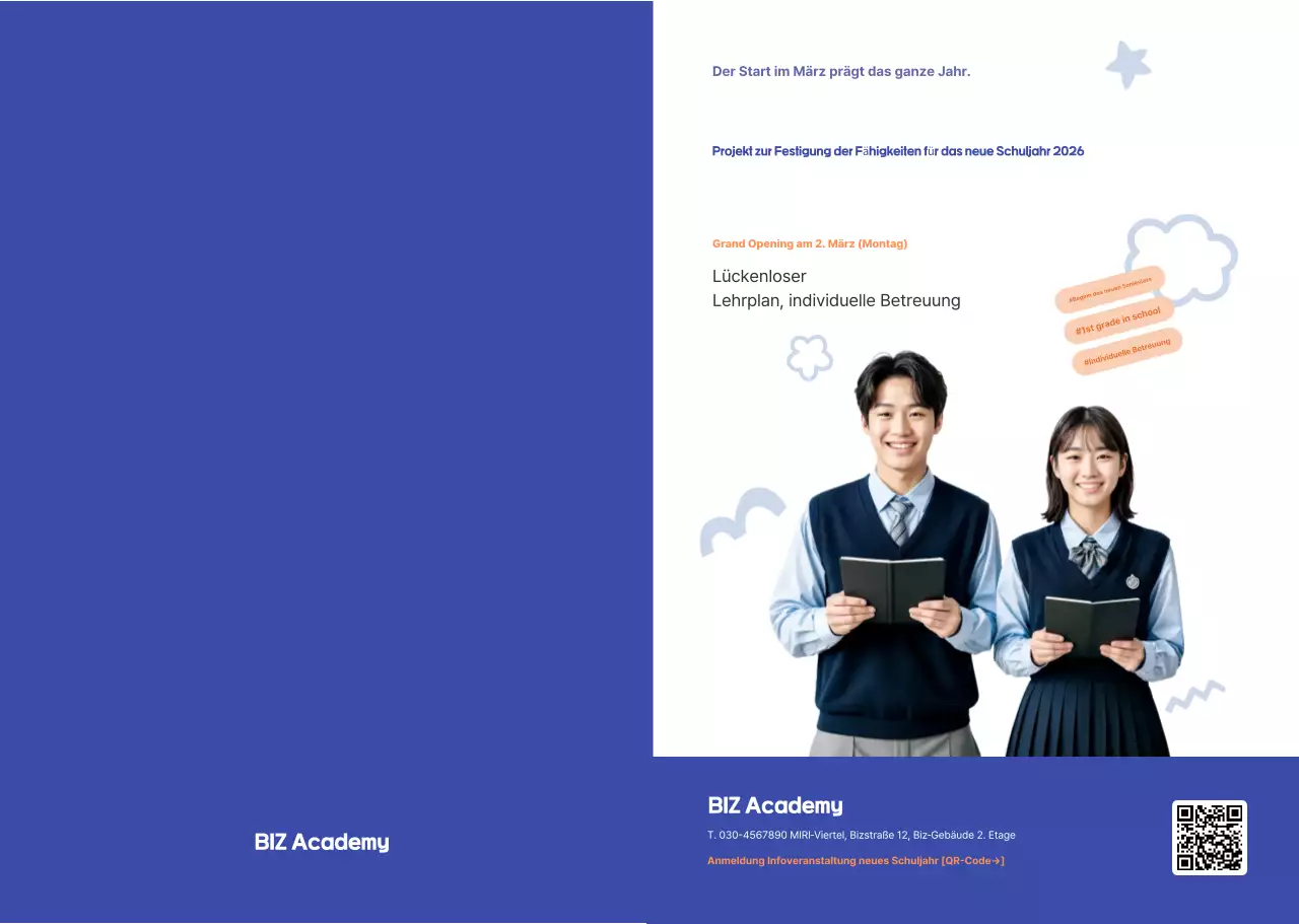 Blue Modern Studentenrekrutierungsaktion