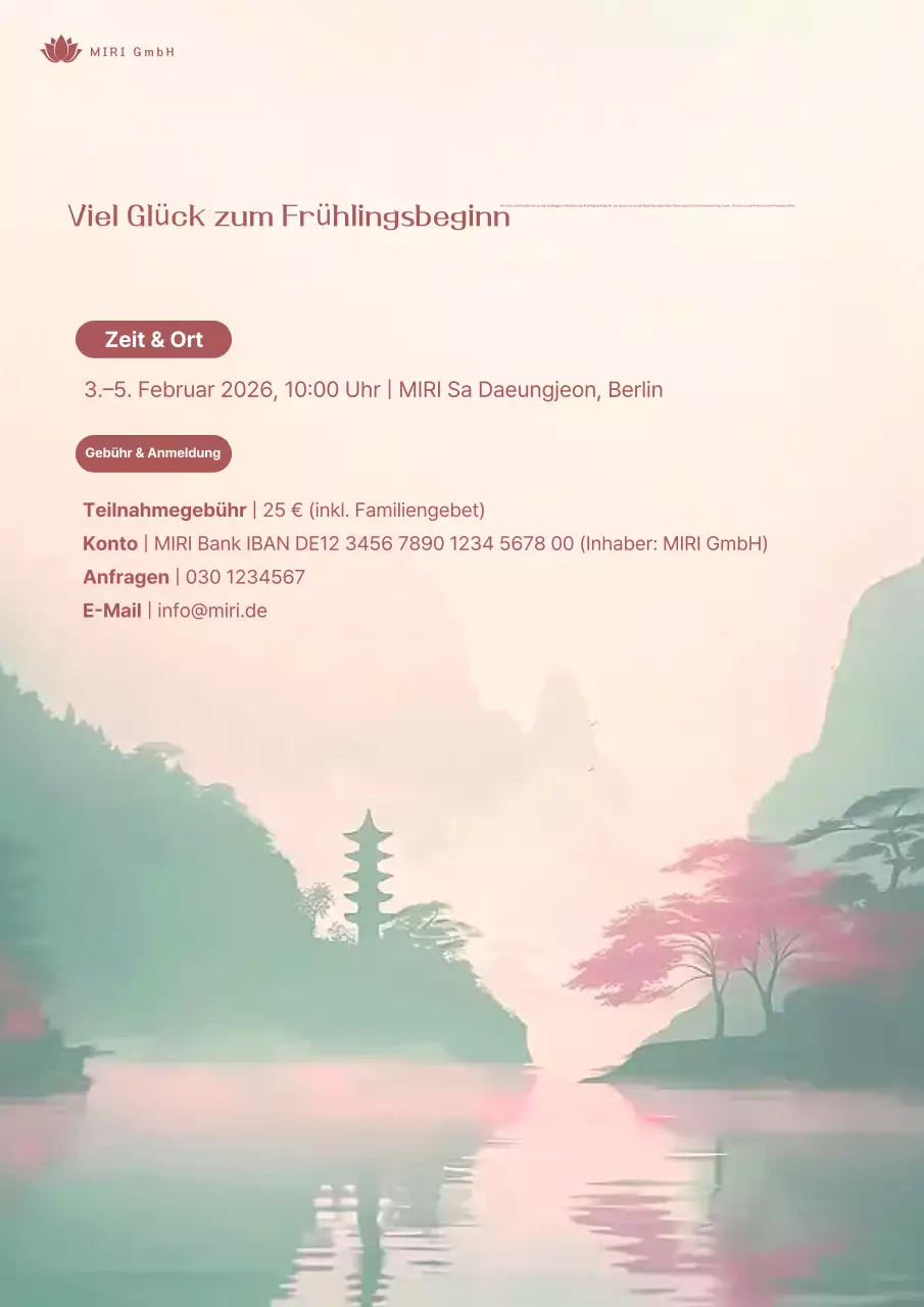 Pinkfarbener Leitfaden für traditionelle Veranstaltungen