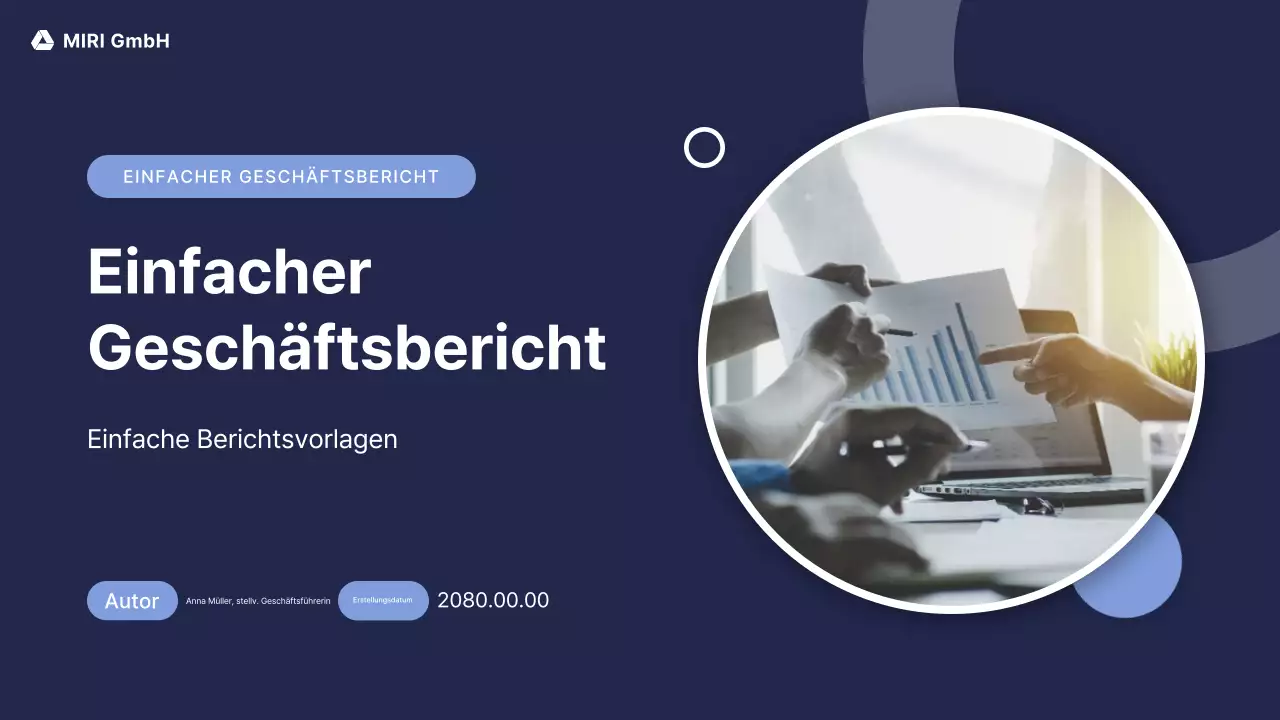 Einfacher blauer Bericht