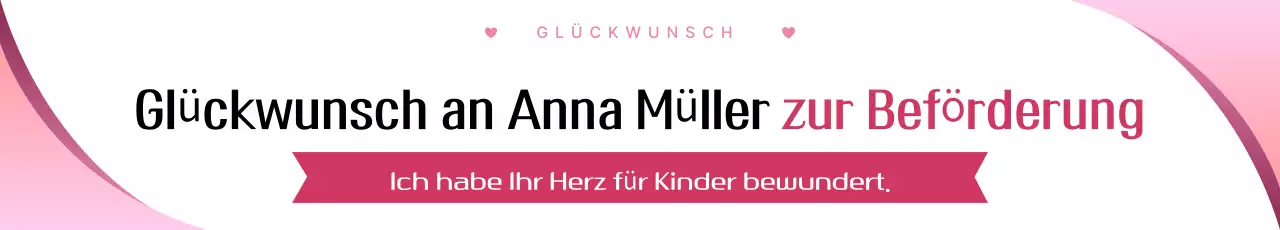 Pink Simple Beförderung Herzlichen Glückwunsch