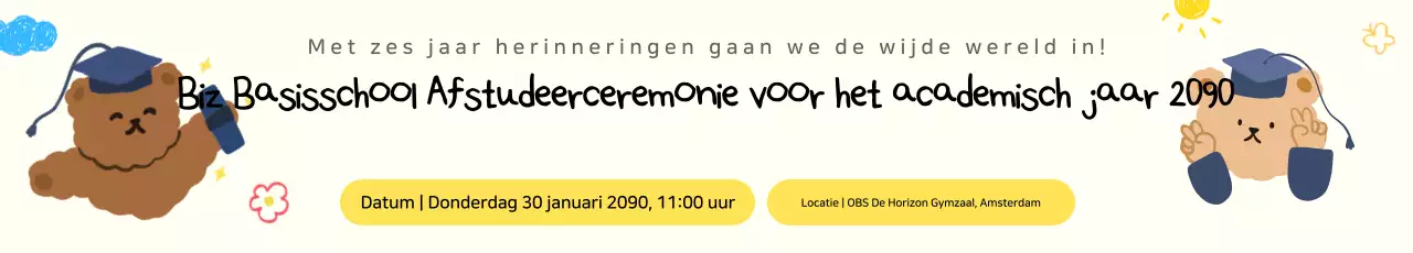 Gele schattige afstudeerceremoniegids