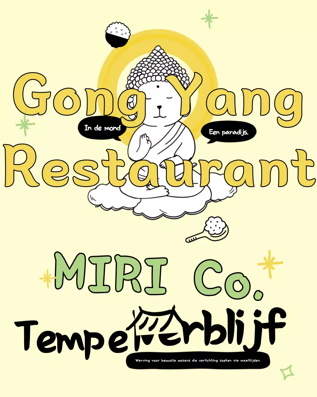 Advertentie voor een verblijf in de Gele Tempel