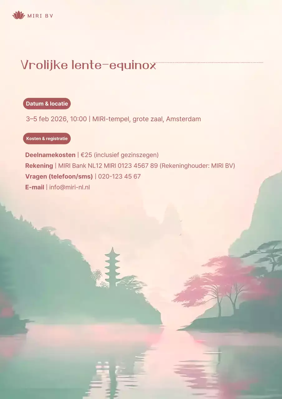 Roze Traditionele Evenementengids