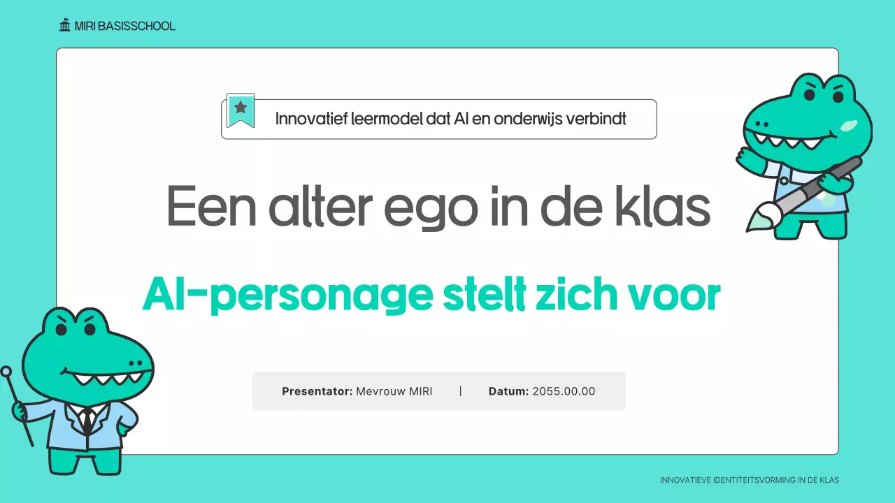 Hemelsblauwe schattige generatieve AI-trainingsmaterialen