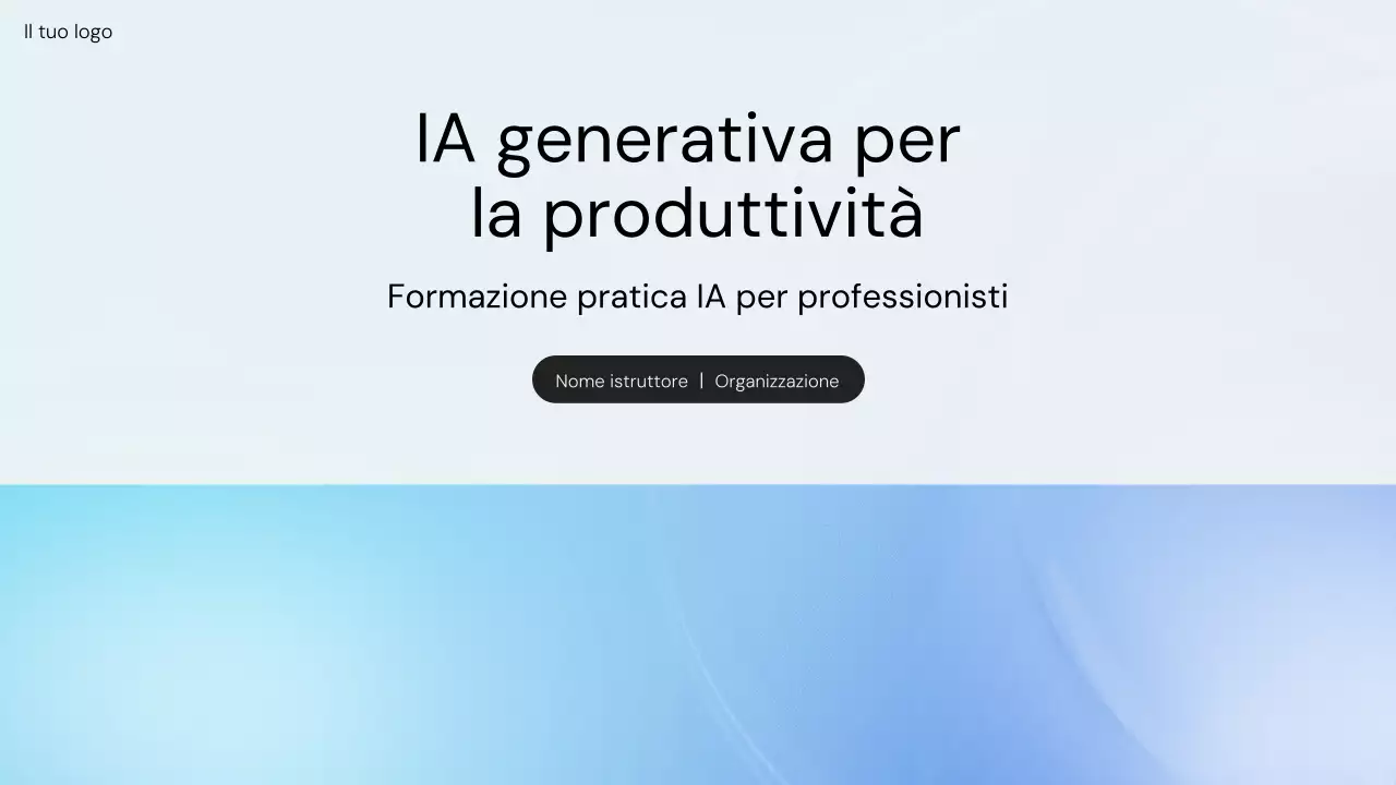 Invito al corso di intelligenza artificiale moderna blu
