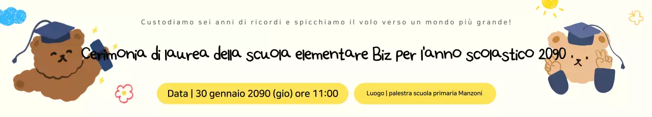 Guida alla cerimonia di laurea carina e gialla
