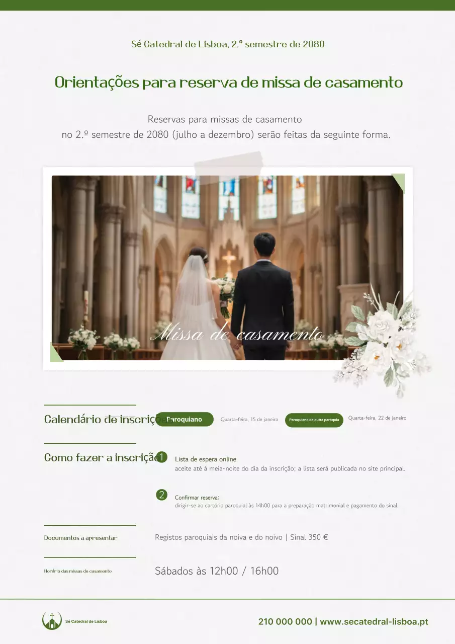 Guia de Casamento Clássico Verde