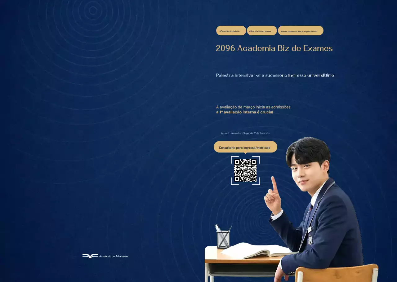 Promoção de recrutamento de trainees modernos em azul marinho