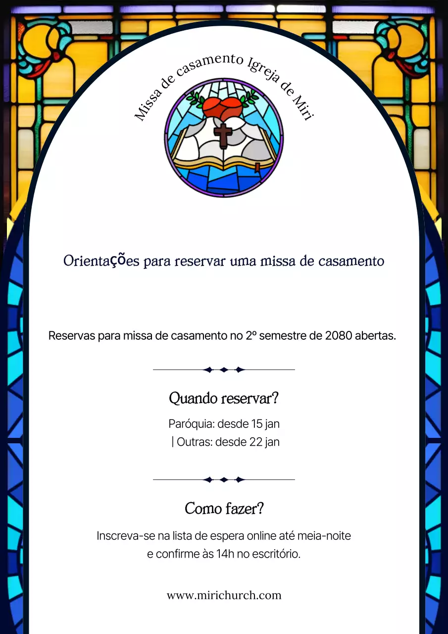 Guia de Aluguel e Inscrição para Salão de Casamento Tradicional Azul