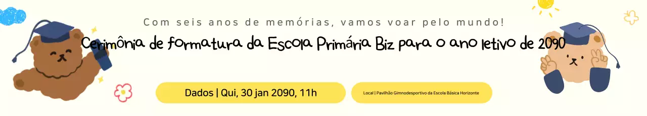 Guia para cerimônia de formatura do bebê amarelo