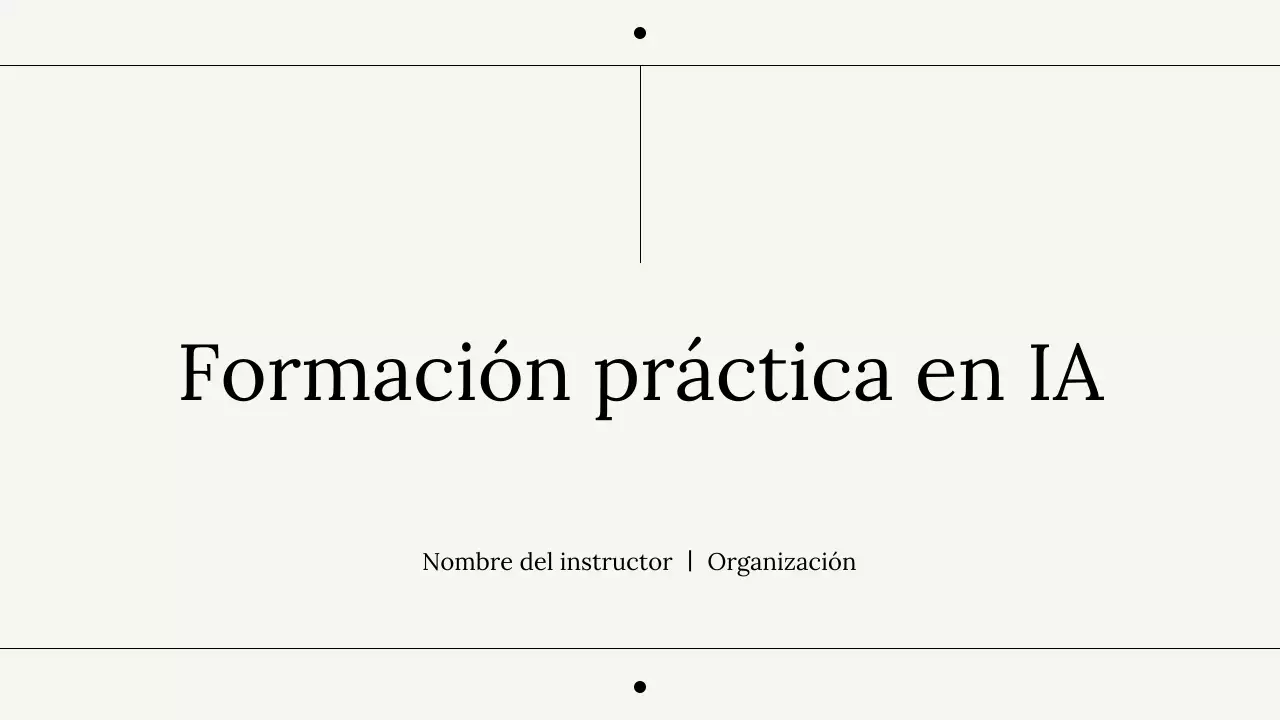 Presentación del curso de IA profesional en blanco