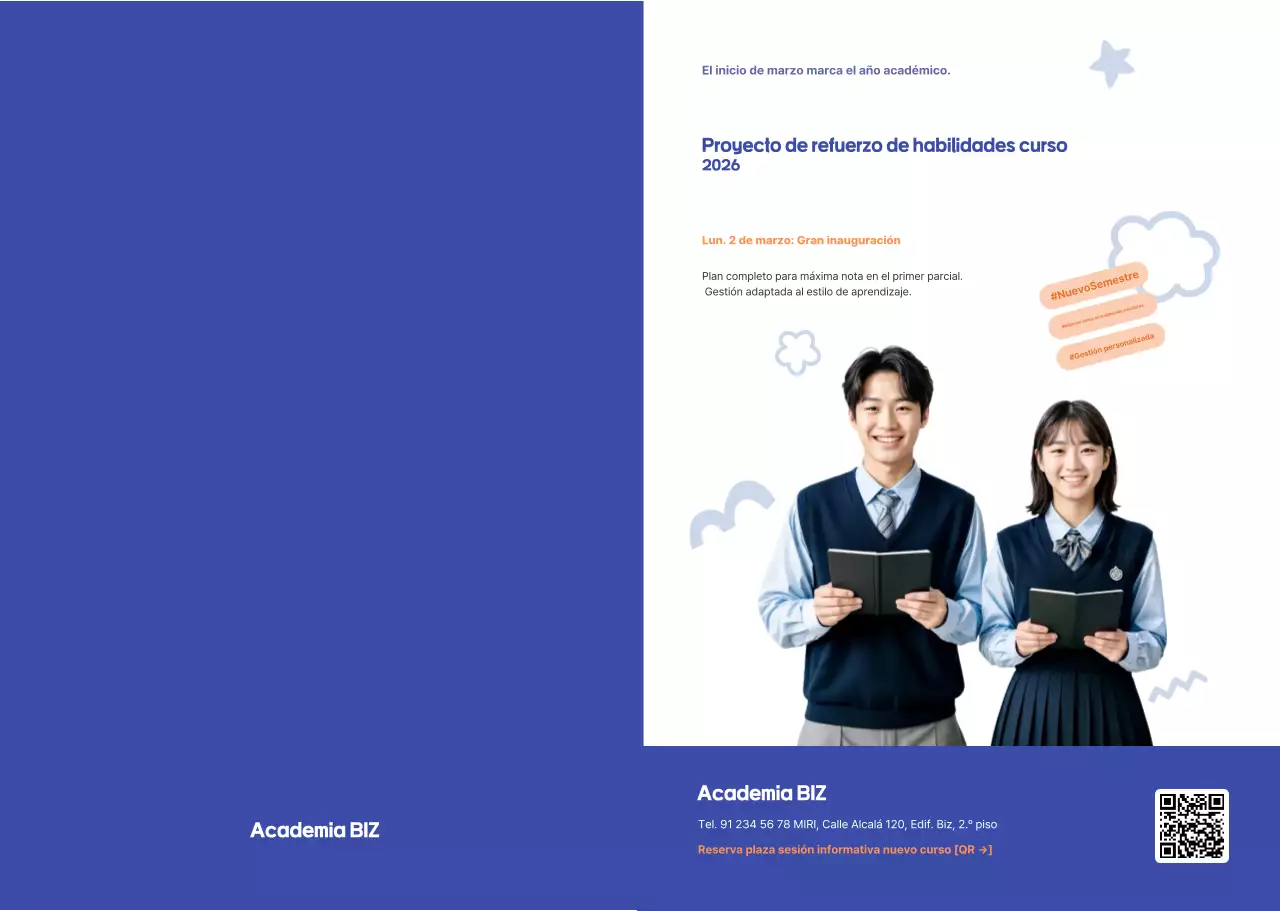 Promoción de reclutamiento de estudiantes de Blue Modern