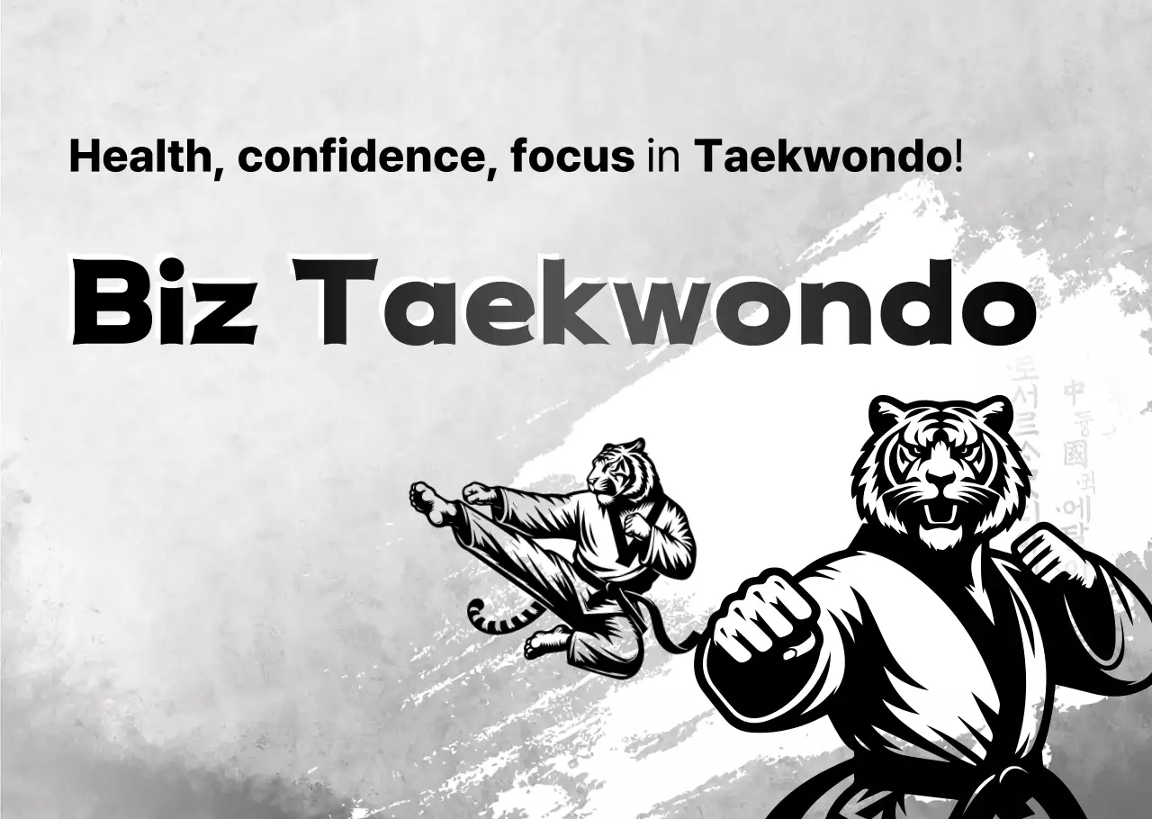 Promotion of traditional Taekwondo in black and white