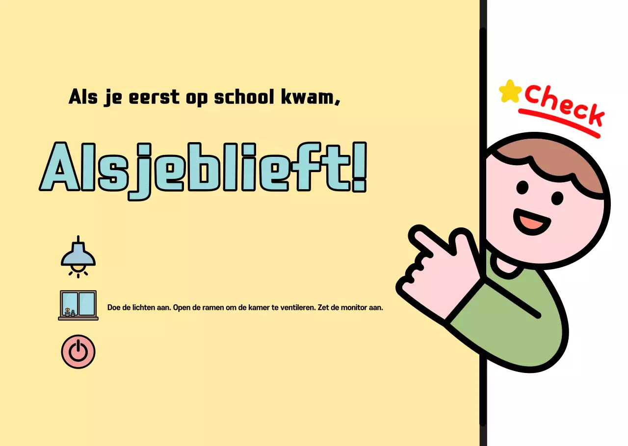 Gele schattige schoolgids