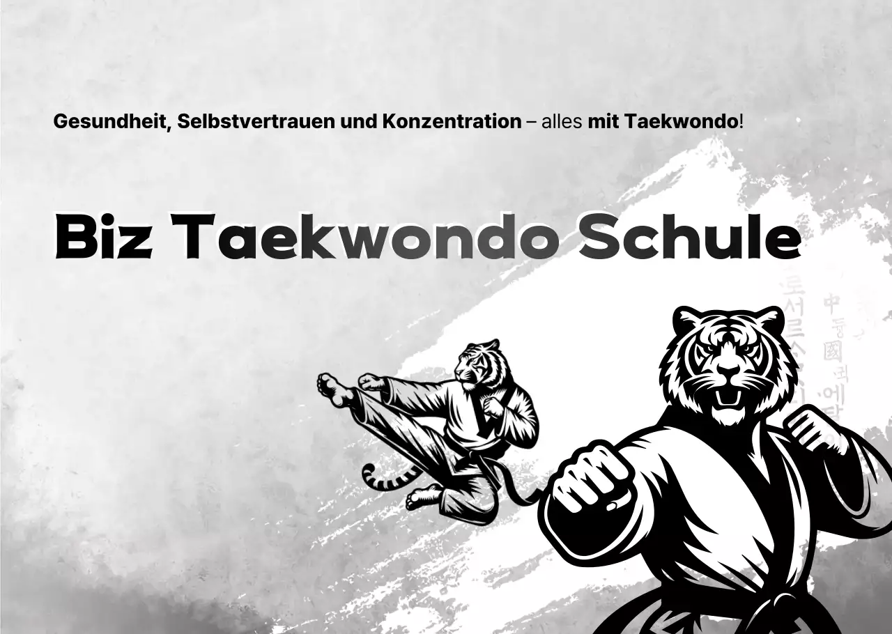 Förderung des traditionellen Taekwondo in Schwarzweiß