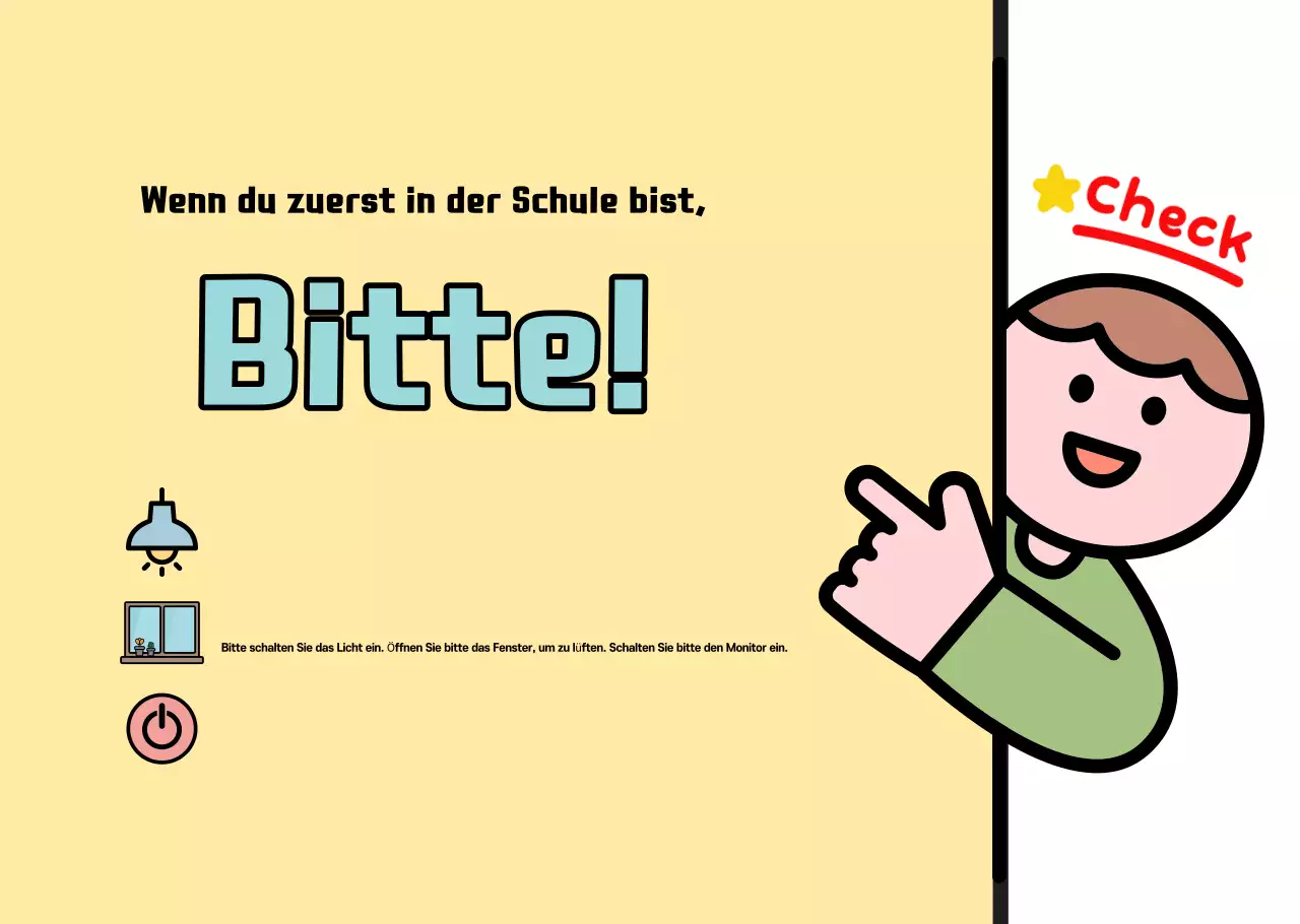 Gelber, niedlicher Schulführer