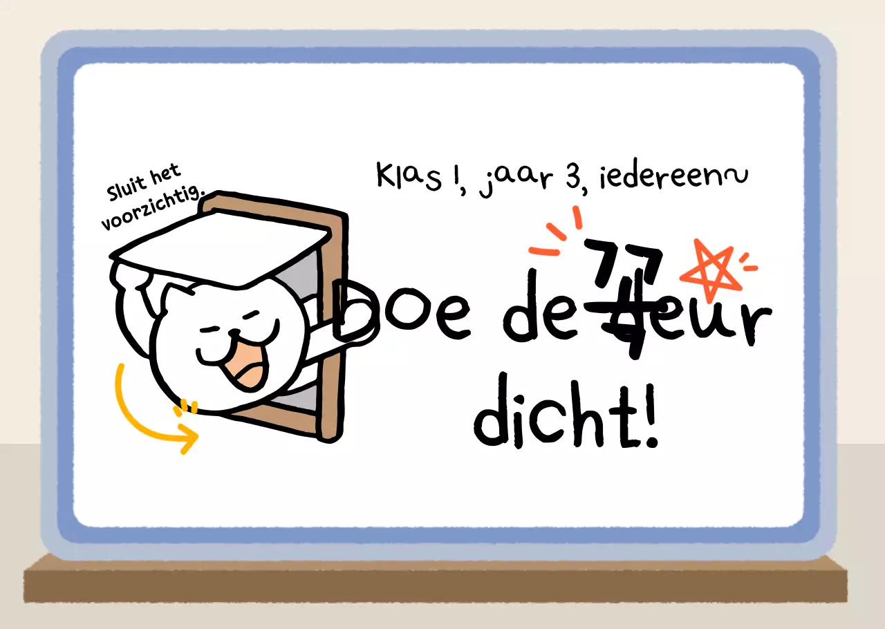 Witte schattige schoolgids