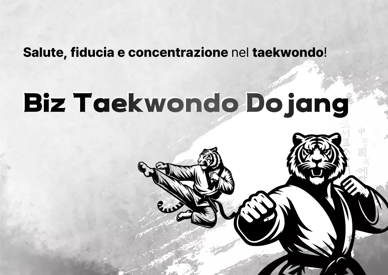 Promozione del Taekwondo tradizionale in bianco e nero