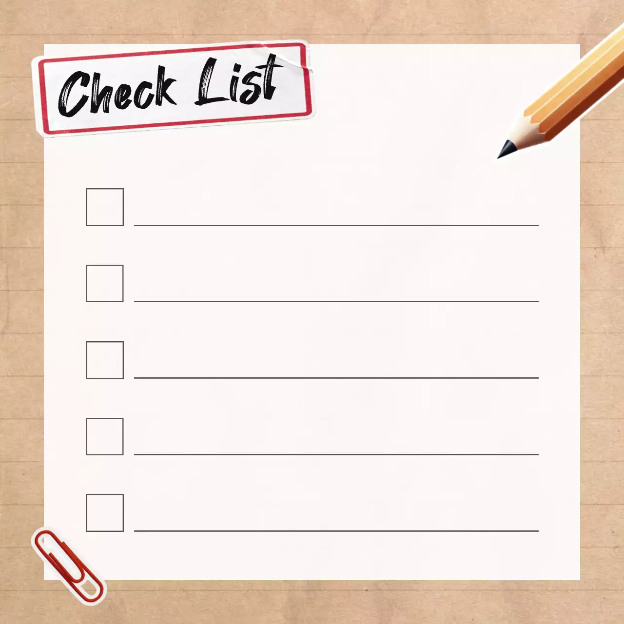 베이지 심플 체크리스트 굿즈