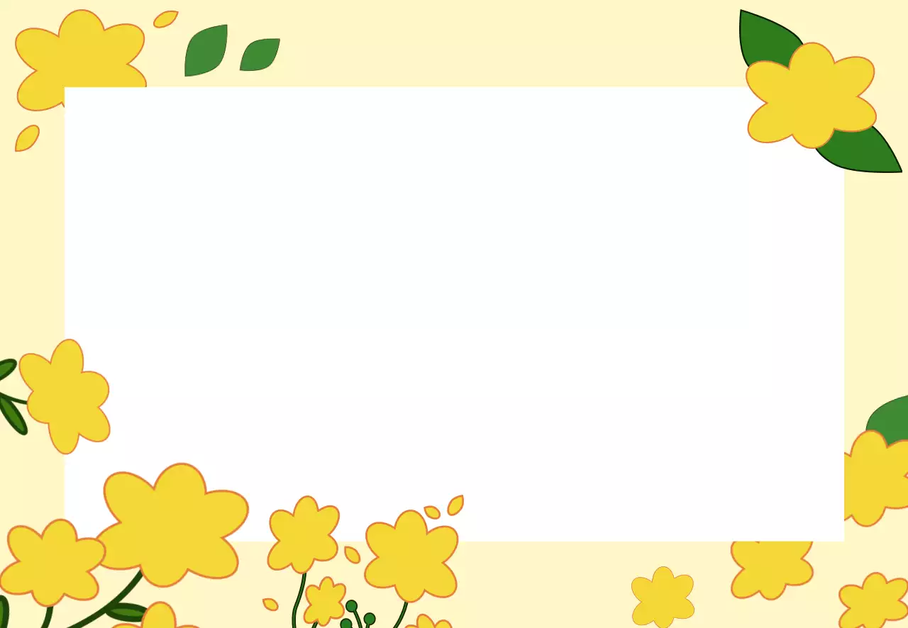 노란색 귀여운 봄꽃 일러스트 기록지