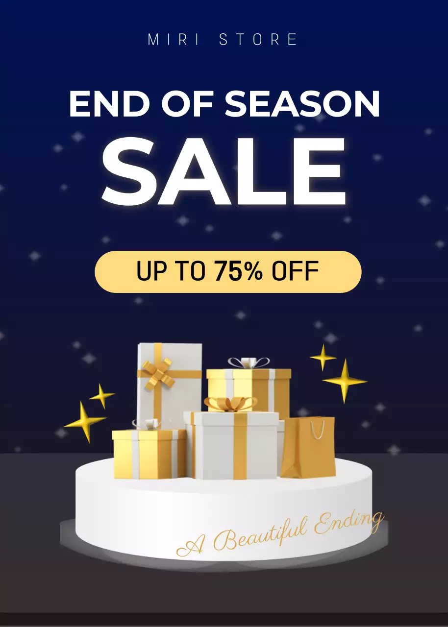 남색 모던 할인행사 홍보