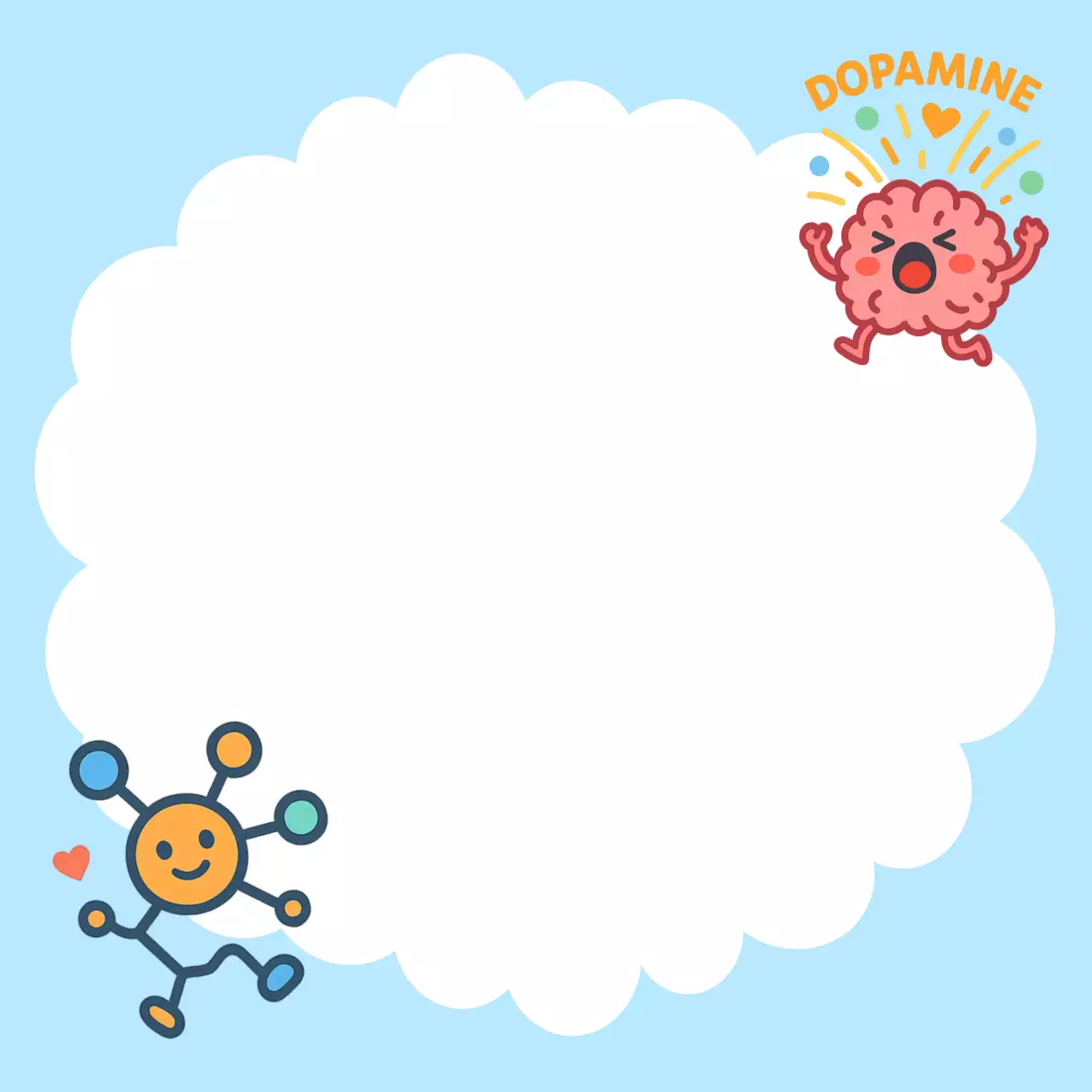 하늘색 아기자기한 과학 포토프레임