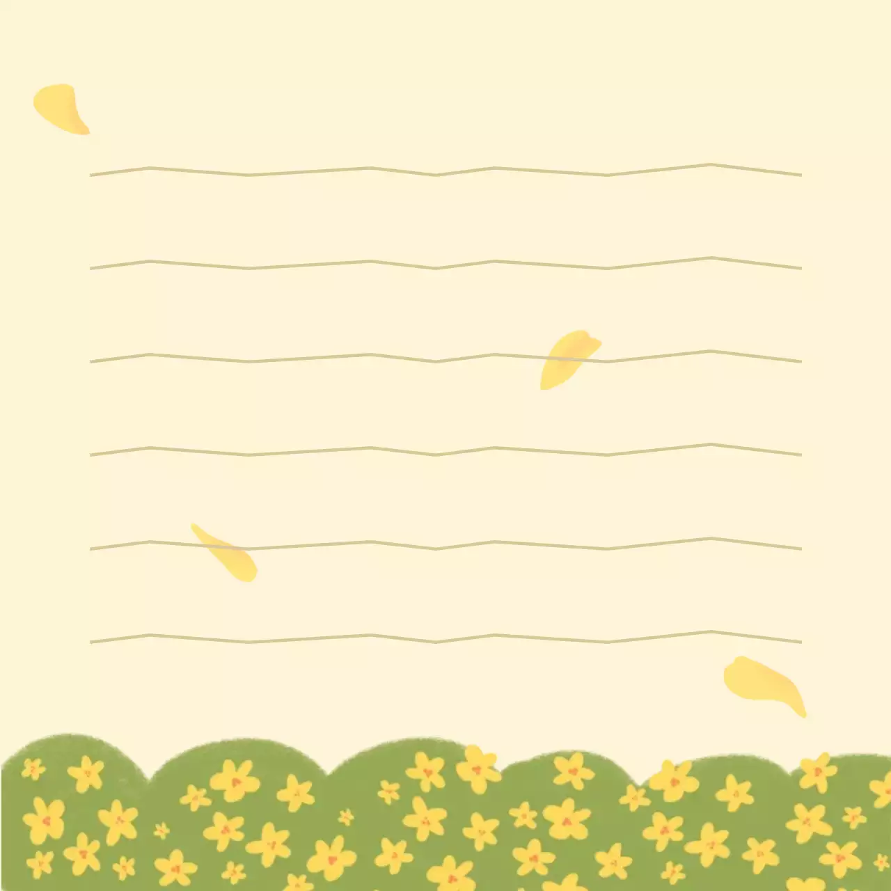 연노랑 아기자기한 유채꽃 문구