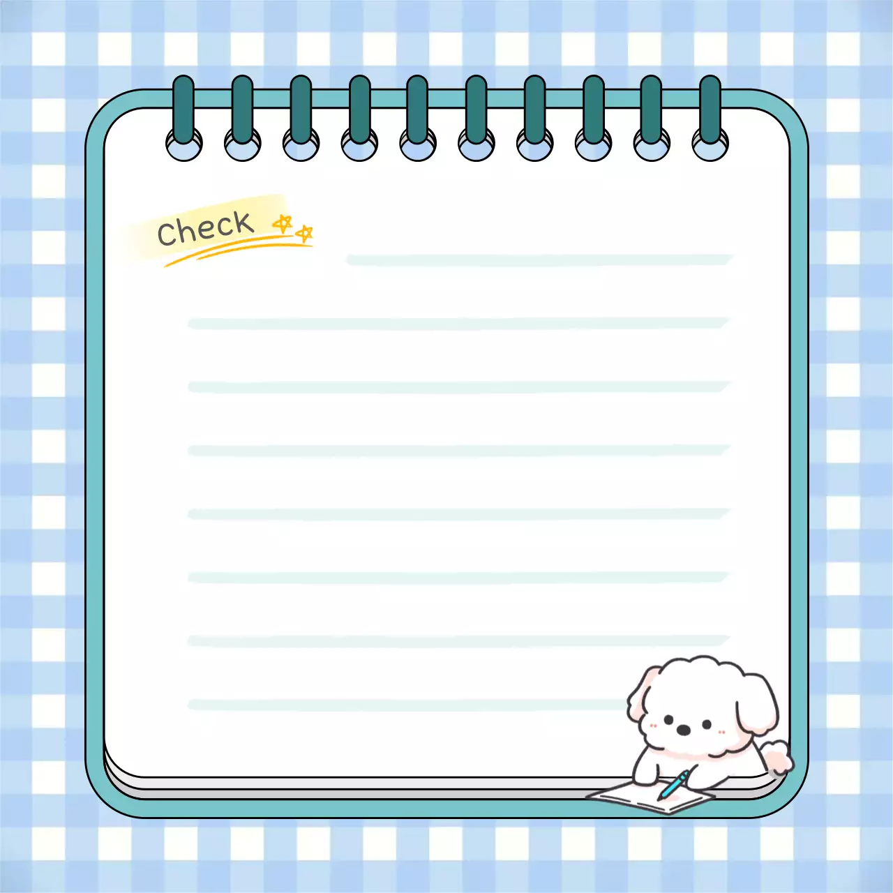 하늘색 심플한 캐릭터 프레임