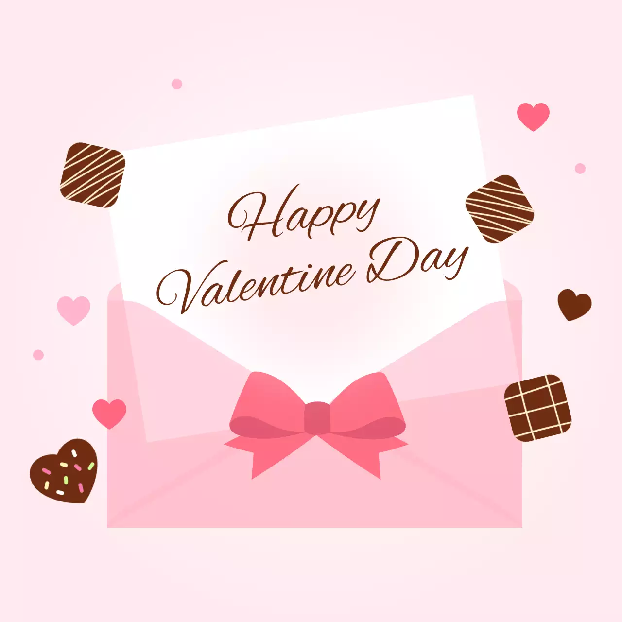 핑크 아기자기한 발렌타인데이 카드