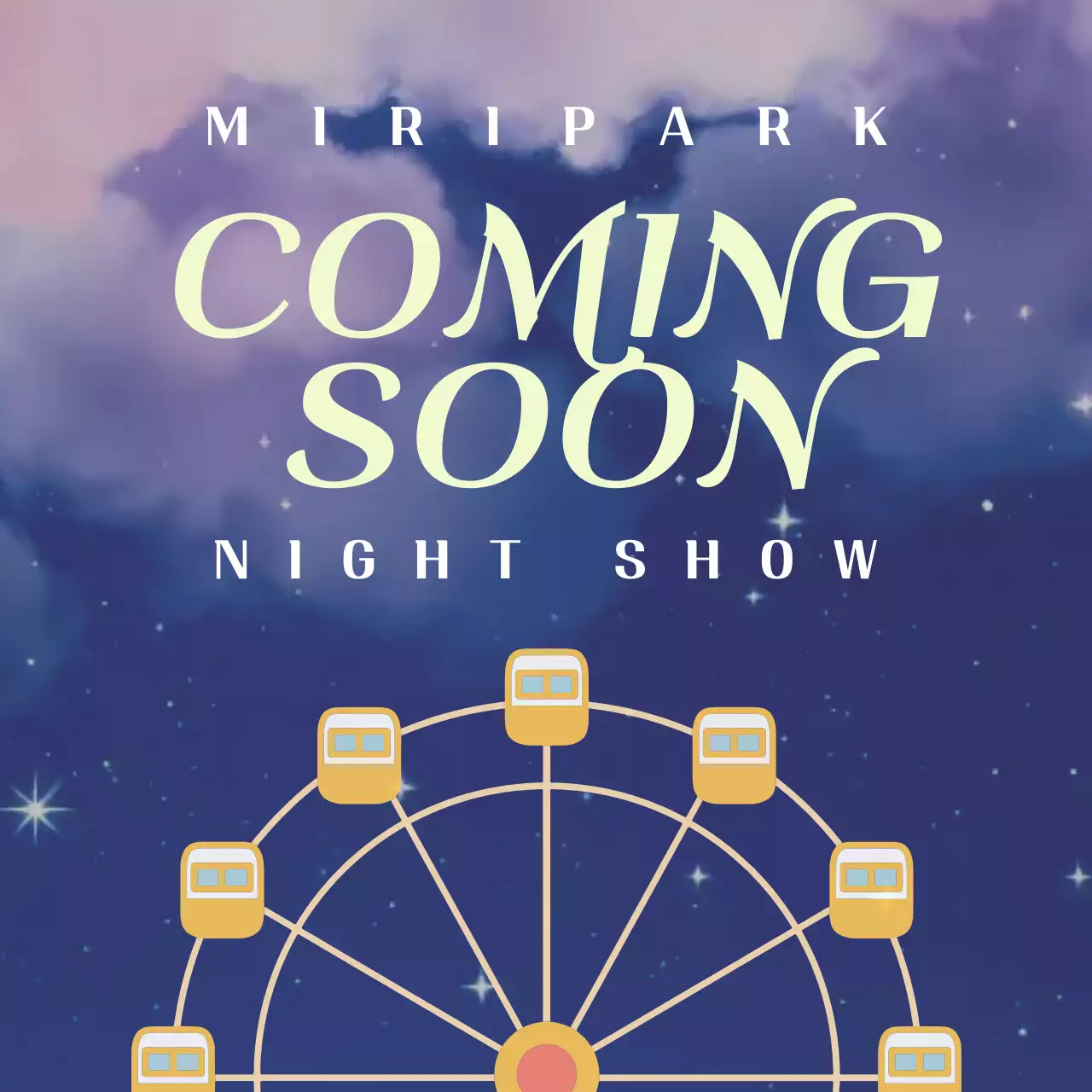 남색 팝 놀이공원 야간 축제 안내