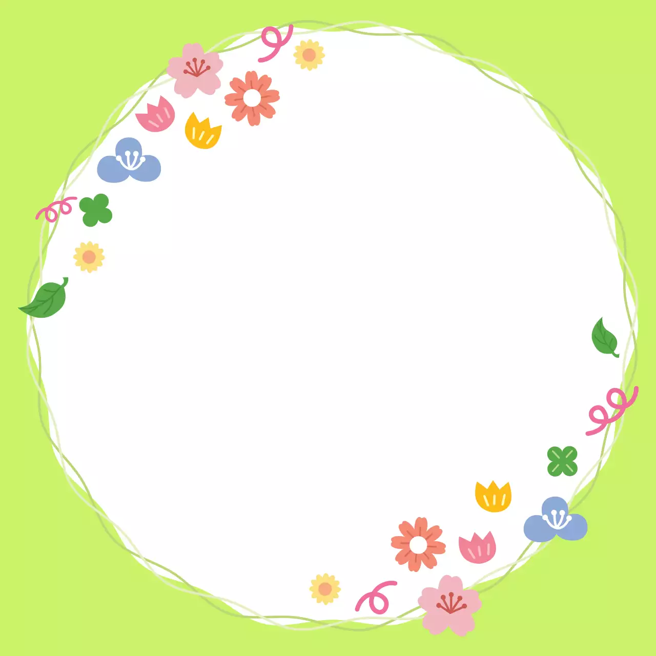 연두 아기자기한 꽃다발 엽서